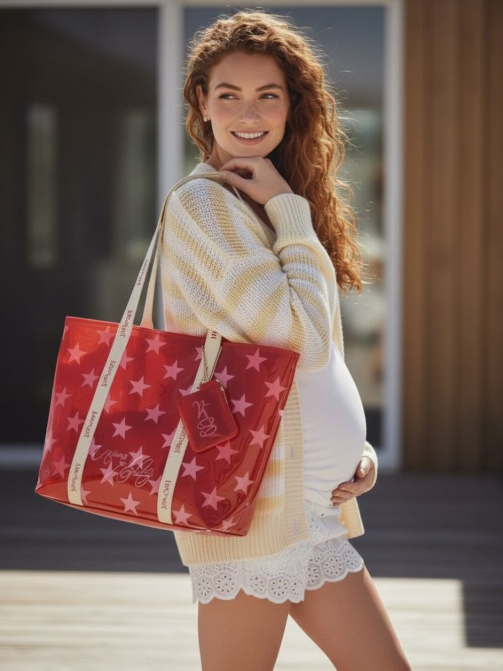 Ed Hardy Red Star PVC Clear Large Tote - NWT / Unused
